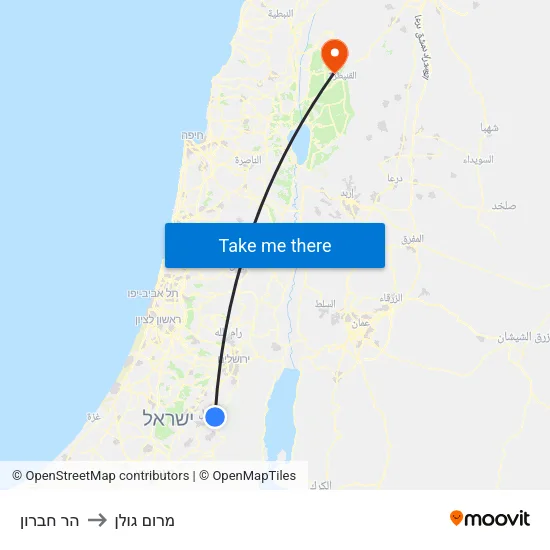הר חברון to מרום גולן map