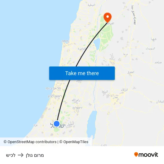 לכיש to מרום גולן map