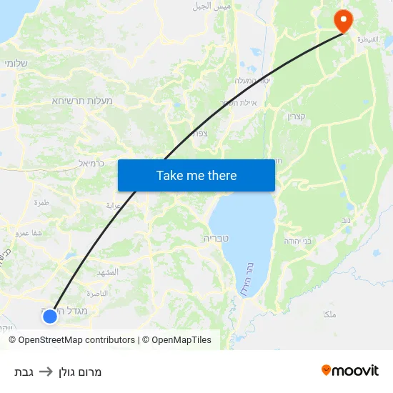 גבת to מרום גולן map