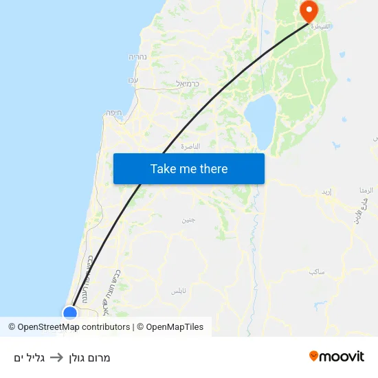 גליל ים to מרום גולן map
