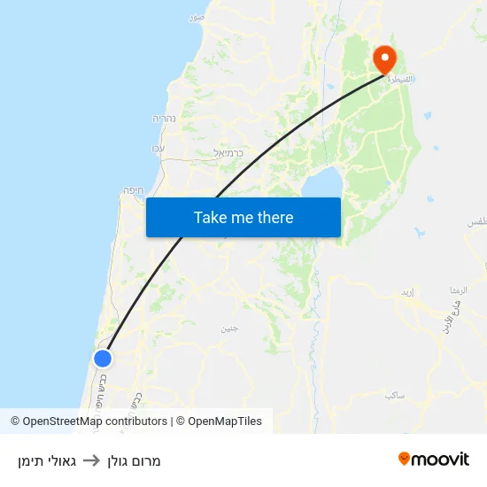 גאולי תימן to מרום גולן map