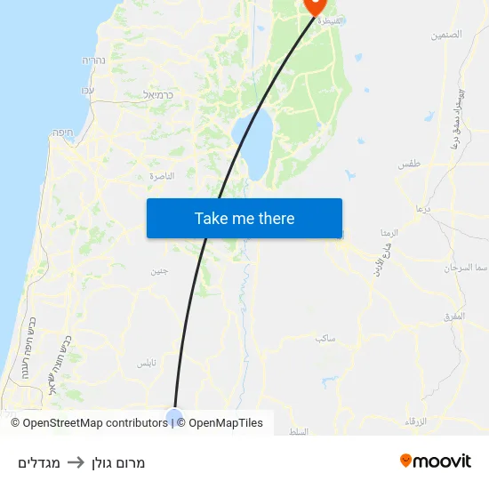 מגדלים to מרום גולן map