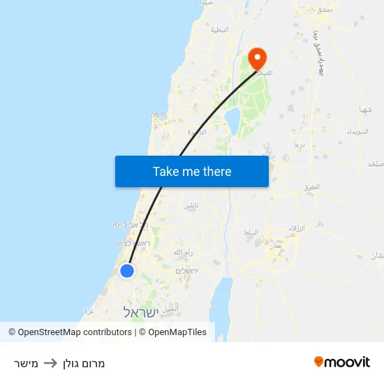 מישר to מרום גולן map