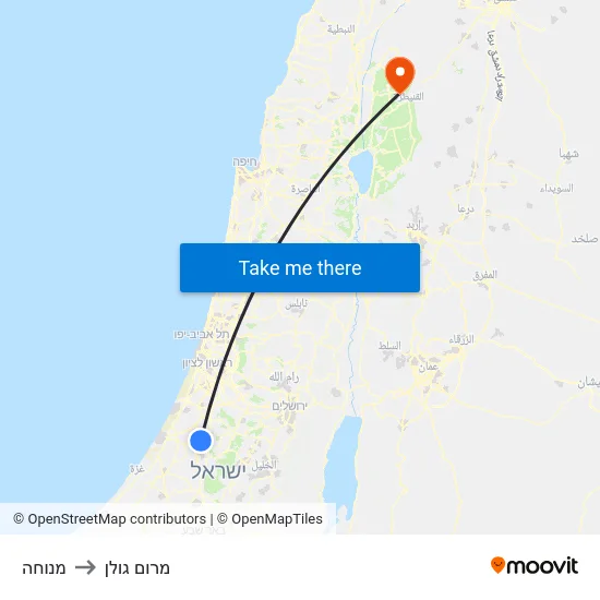מנוחה to מרום גולן map