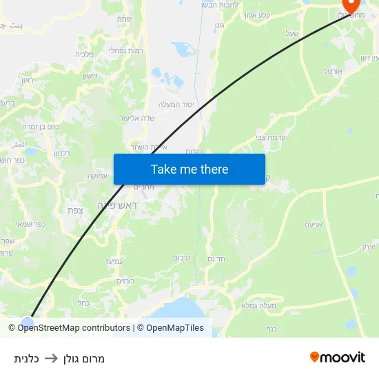 כלנית to מרום גולן map