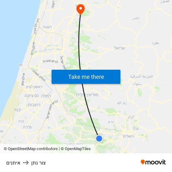 איתנים to צור נתן map