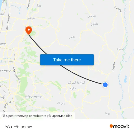 גלגל to צור נתן map