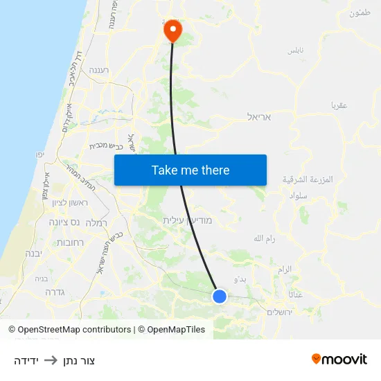 ידידה to צור נתן map