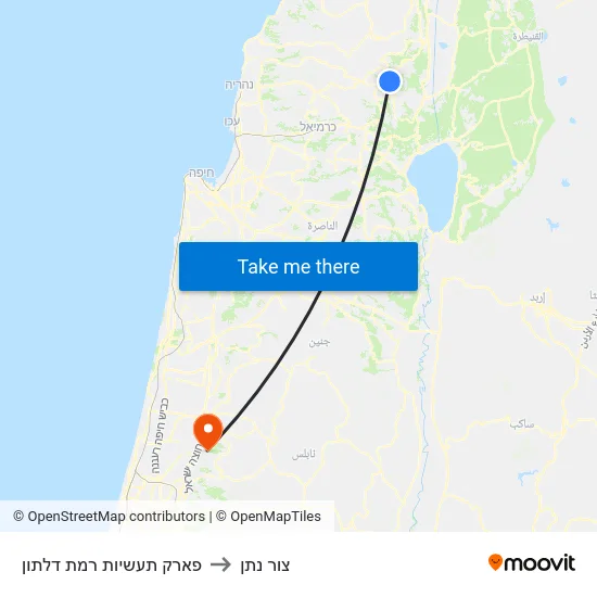 פארק תעשיות רמת דלתון to צור נתן map
