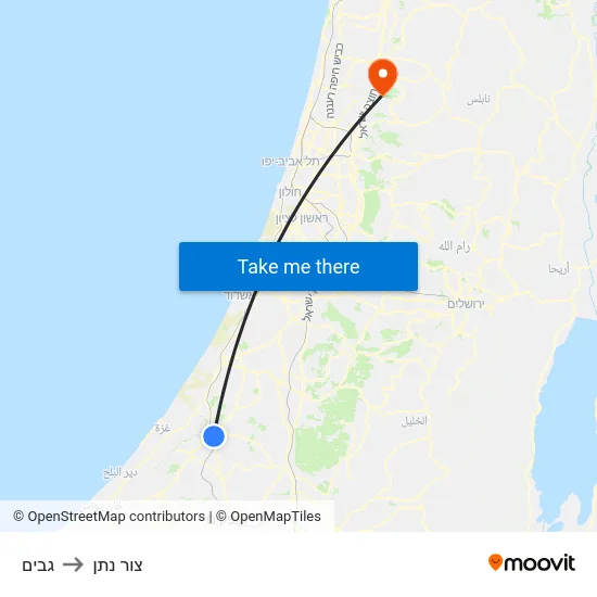 גבים to צור נתן map
