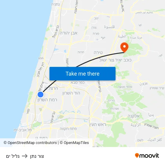 גליל ים to צור נתן map