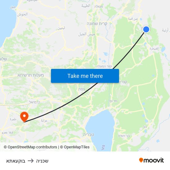 בוקעאתא to שכניה map