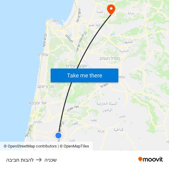 להבות חביבה to שכניה map