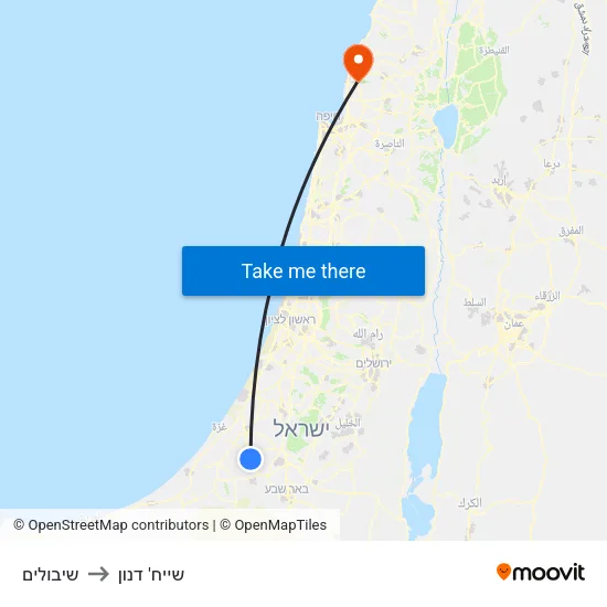 שיבולים to שייח' דנון map