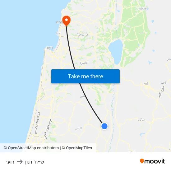 רועי to שייח' דנון map