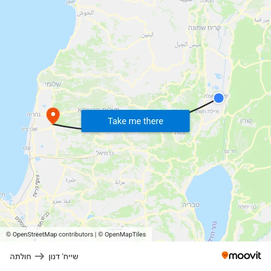 חולתה to שייח' דנון map