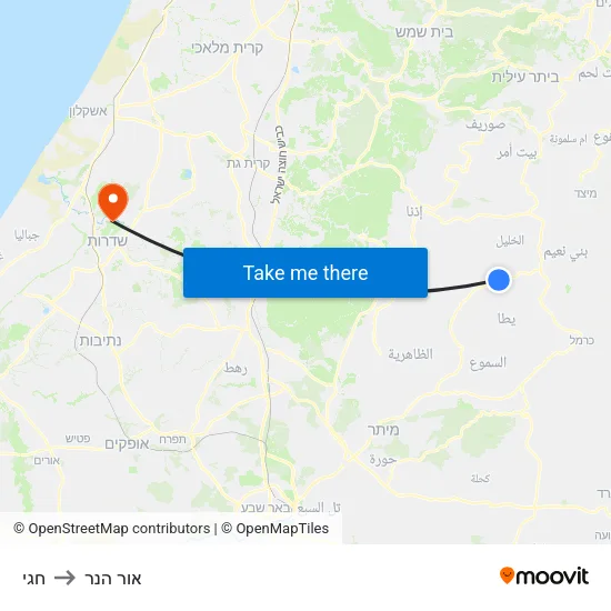 חגי to אור הנר map