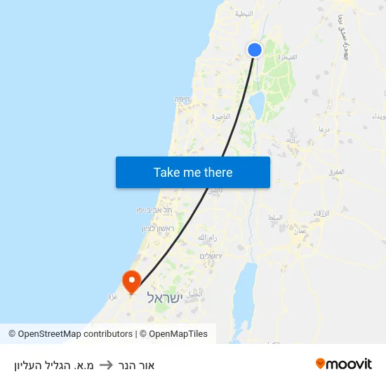 מ.א. הגליל העליון to אור הנר map