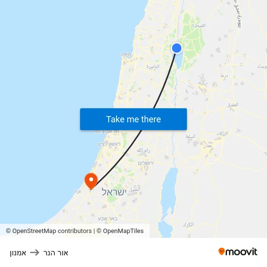 אמנון to אור הנר map