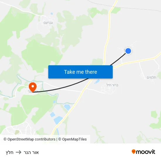 חלץ to אור הנר map