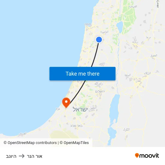 היוגב to אור הנר map