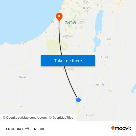 נאות סמדר to אור הנר map
