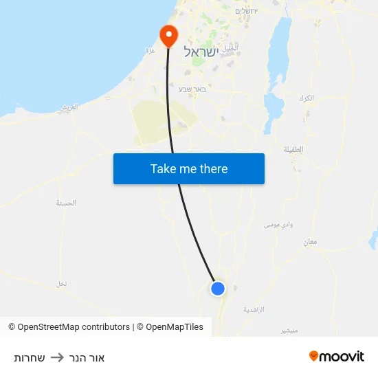 שחרות to אור הנר map
