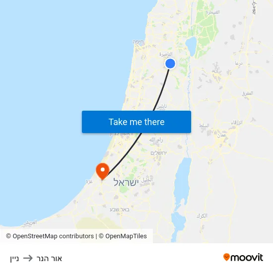 ניין to אור הנר map