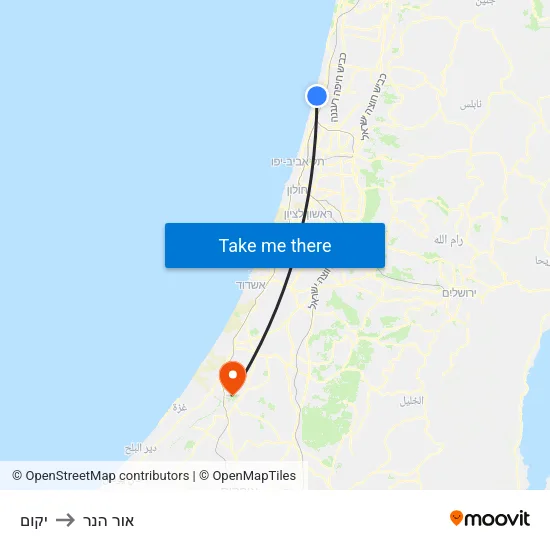 יקום to אור הנר map