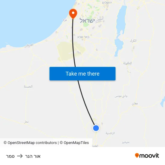 סמר to אור הנר map
