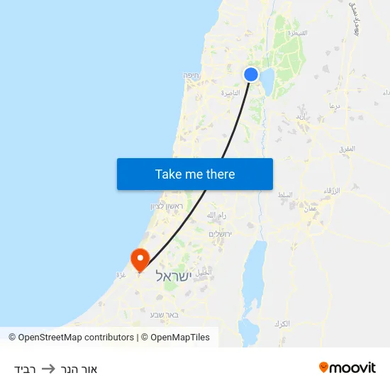 רביד to אור הנר map