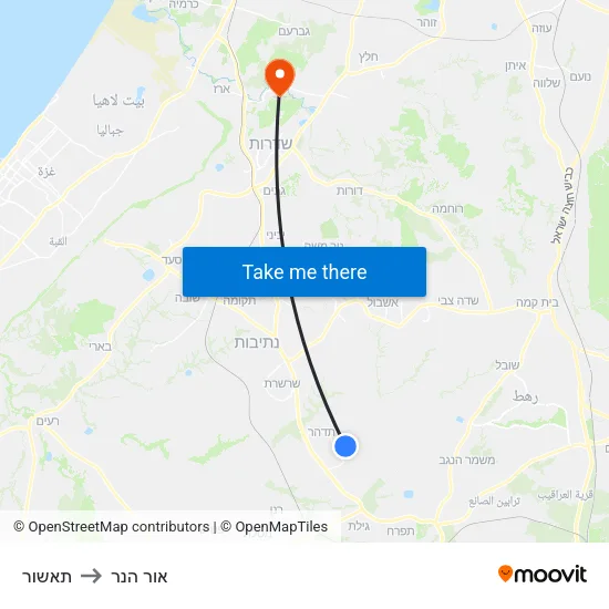 תאשור to אור הנר map