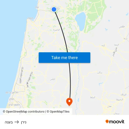 בענה to נירן map