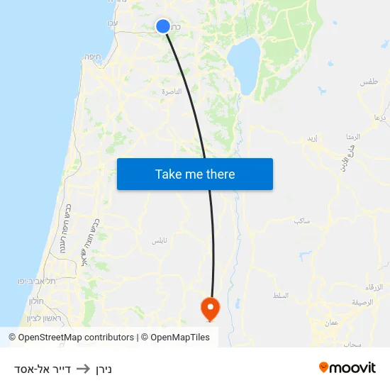 דייר אל-אסד to נירן map