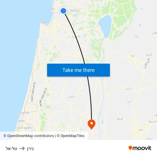 טל-אל to נירן map