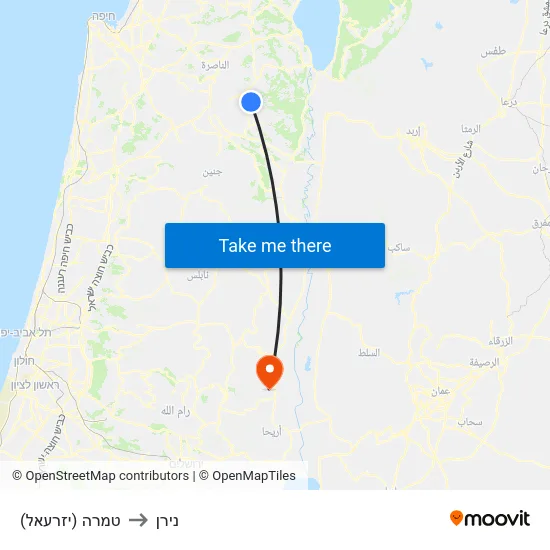 טמרה (יזרעאל) to נירן map