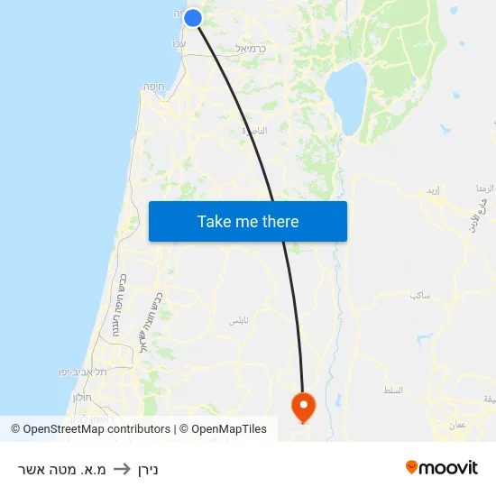 מ.א. מטה אשר to נירן map