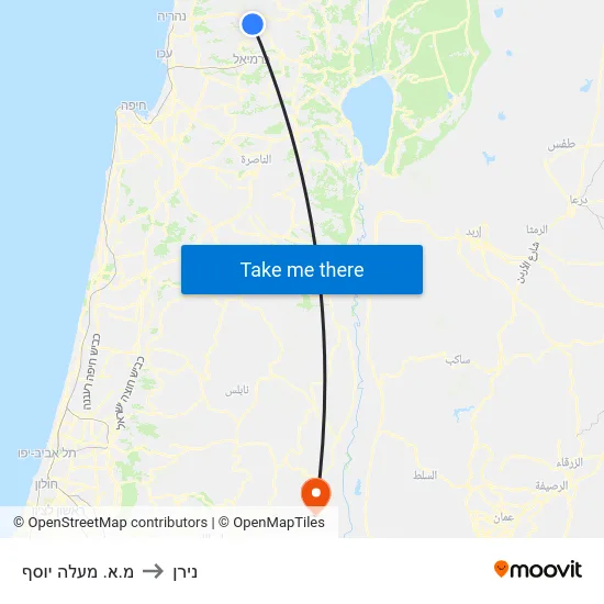 מ.א. מעלה יוסף to נירן map