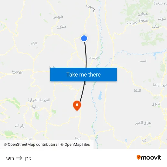 רועי to נירן map