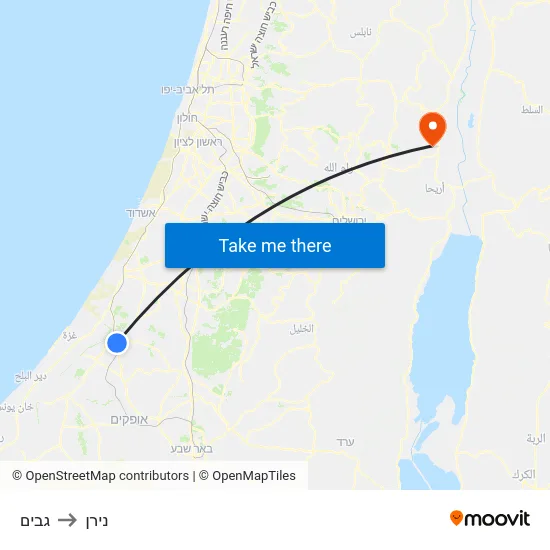 גבים to נירן map