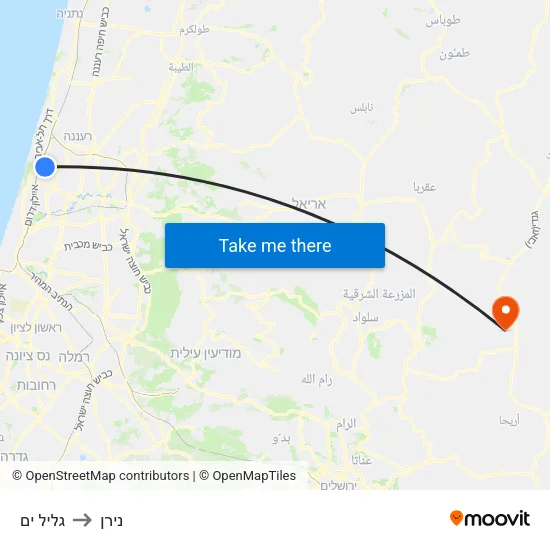 גליל ים to נירן map