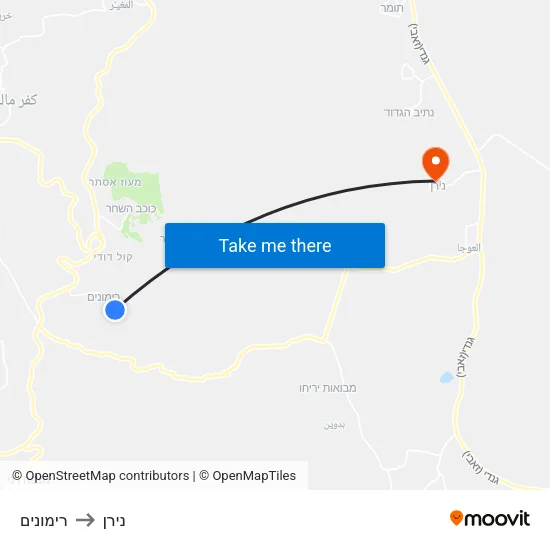 רימונים to נירן map