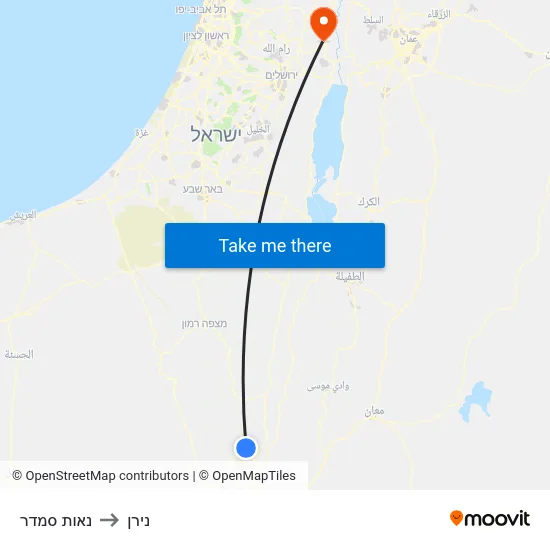 נאות סמדר to נירן map