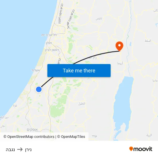 נגבה to נירן map