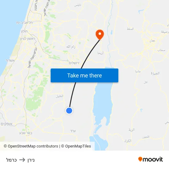 כרמל to נירן map