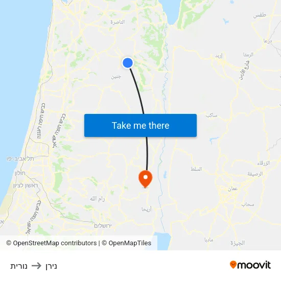 נורית to נירן map