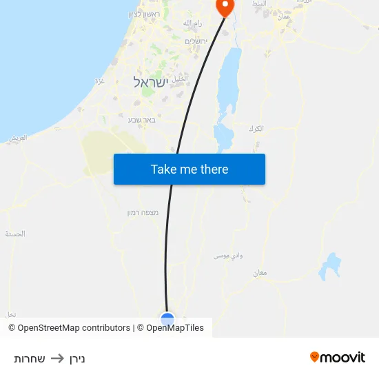 שחרות to נירן map
