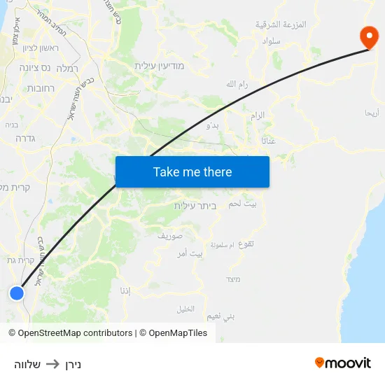 שלווה to נירן map