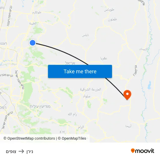 צופים to נירן map