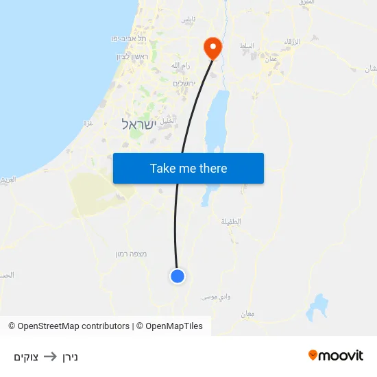 צוקים to נירן map